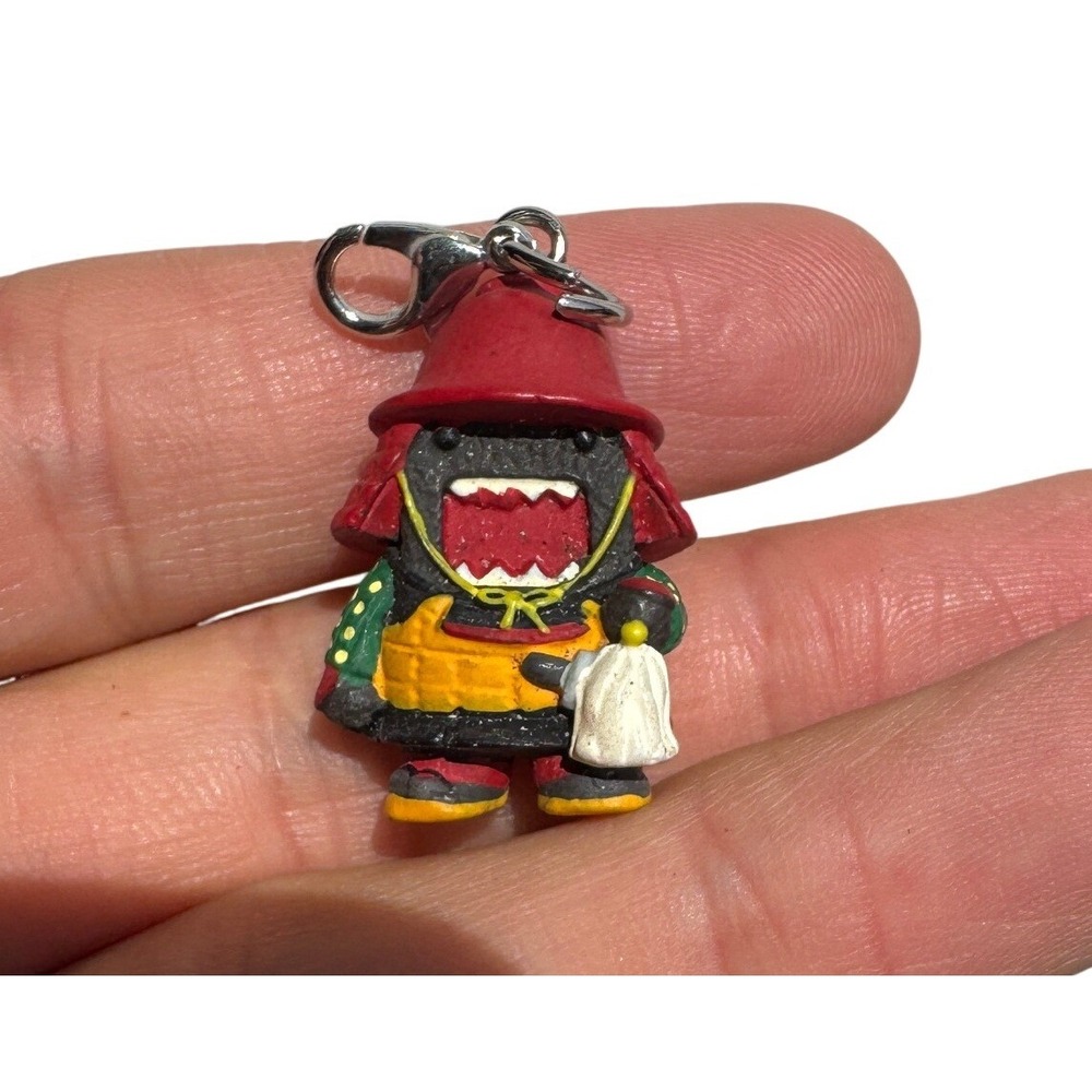Domo Kun Samurai Warrior Mini Figure Charm Keychain NHK Mascot Red Armor